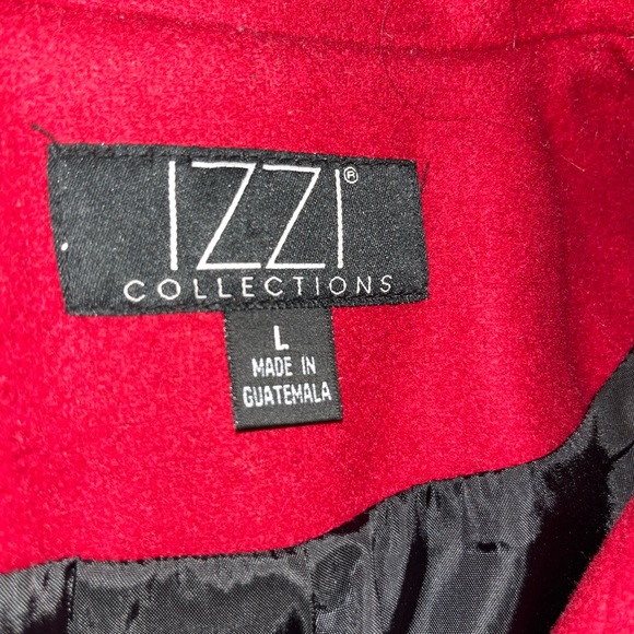 IZZI Collections Red Coat Jacket Tailor Fit size L Wool Blend - Picture 4 of 8
